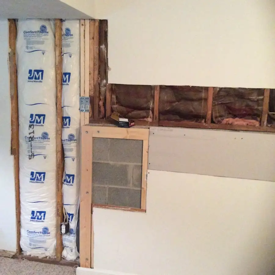 Wall insulation replacement during Basement Flood Cleanup in Kaukauna